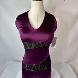 The Line Up Dance Deep Plum Costume (Adult XS, NEW) - front