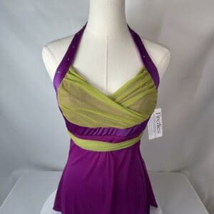 ✨ Product Listing: The Line Up Adult Small Lime & Magenta Lyrical Dance Dress – Gently... - front