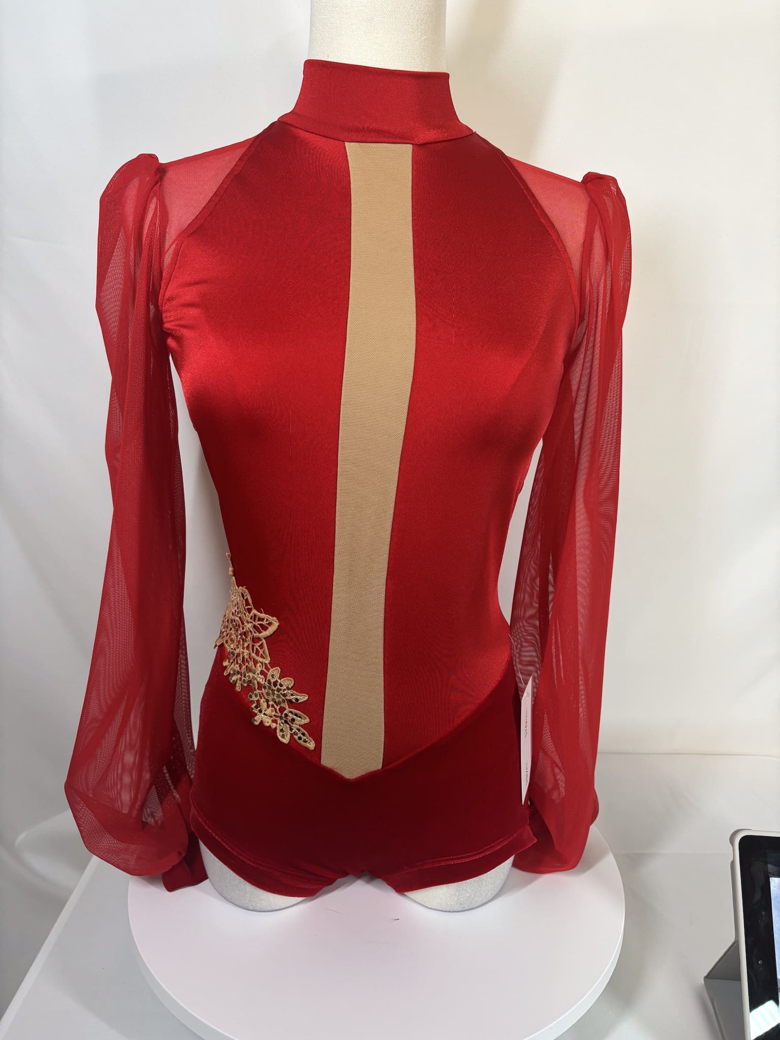 ✨Product description (Adult Small) — The Line Up Red dance costume w/ leotard (gently u... - front