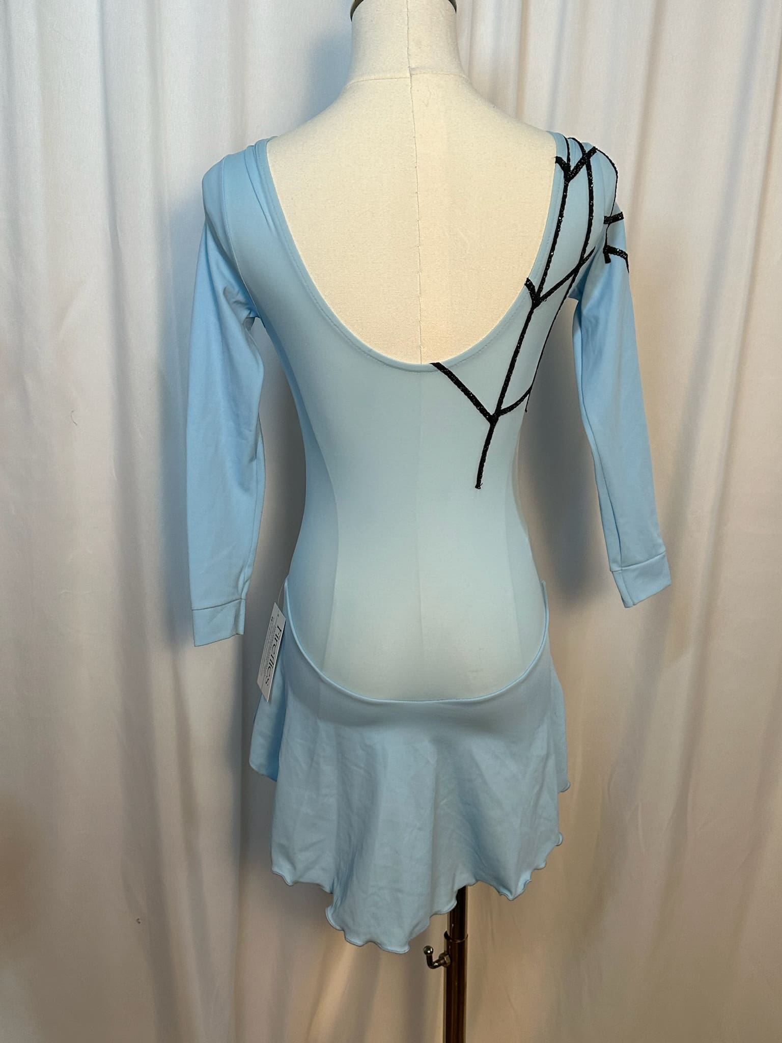 Light Blue Spiderweb Character Figure Skating Dress