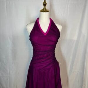 Freida B Magenta Halter Skating Dress