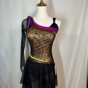 The Line Up Leopard One-Shoulder Skating Dress