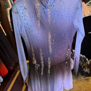 Lavender Crystal Long-Sleeve Figure Skating Dress - front