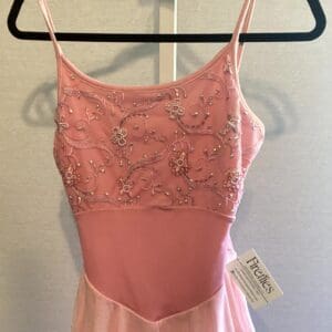 Elegant Blush Embellished Skating Dress - Adult XS - front
