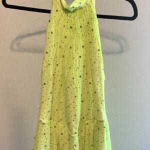 Freidia B Neon Lime Green Rhinestone Figure Skating Dress Adult XS New - front