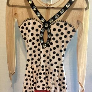 Fireflies Adult XS Figure Skating Dress - Polka Dot With - front