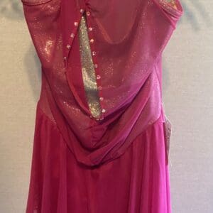 Jns Performance Wear Adult L/XL Figure Skating Dress - Pink Sparkle Halter With - front