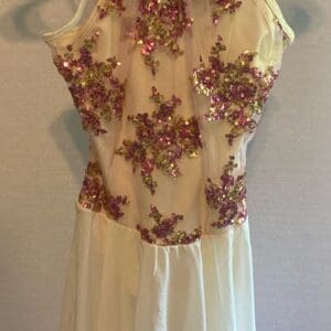 Curtain Call Costumes Ivory & Rose Sequin Mesh Figure Skating Dress - Adult - front