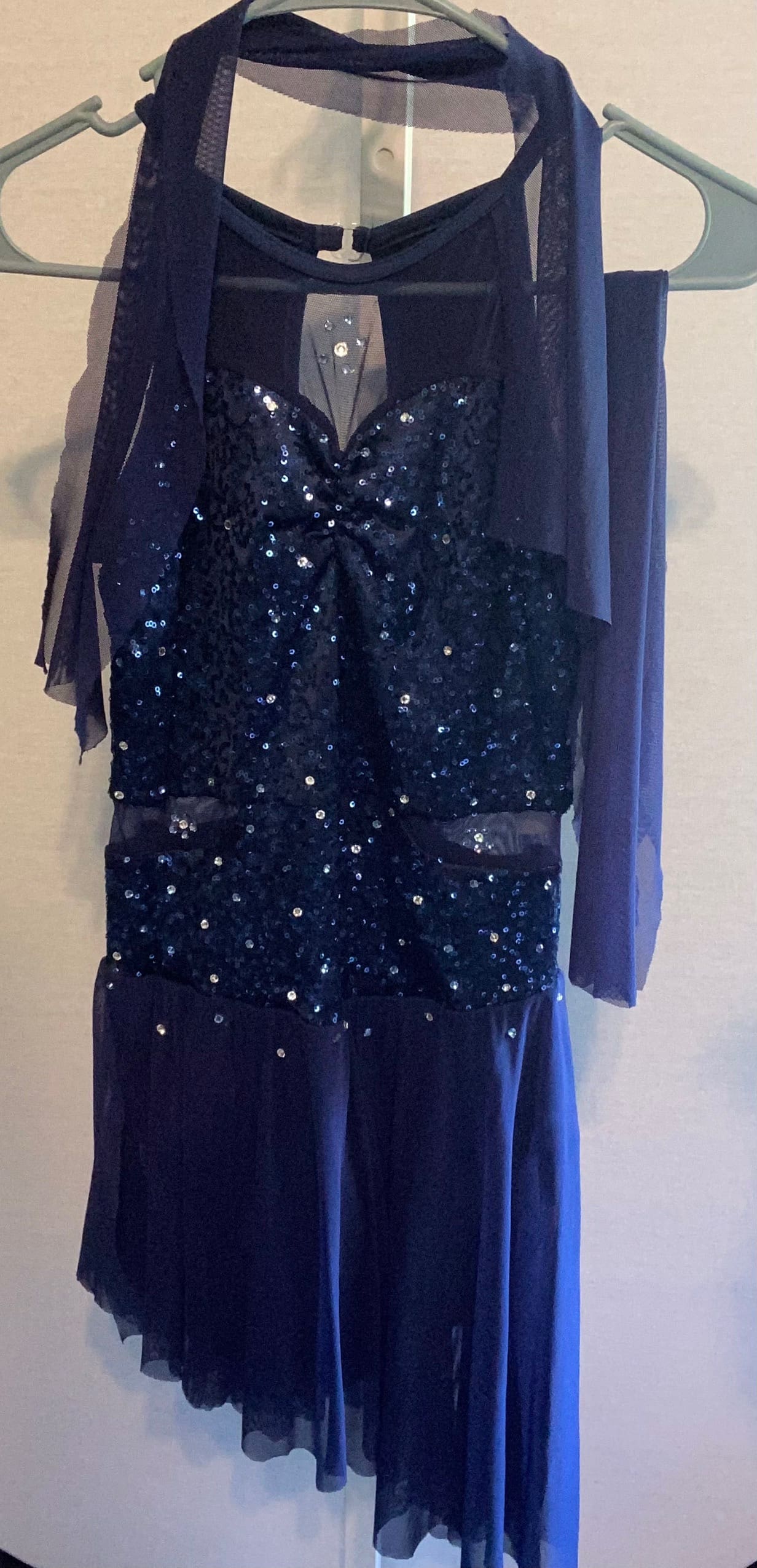 Weissman Navy Blue Sequin Skating Dress - Adult Medium (gently Used) - front