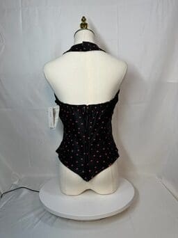 Satin Stitch Black Pink Polka Dot Skating Dress