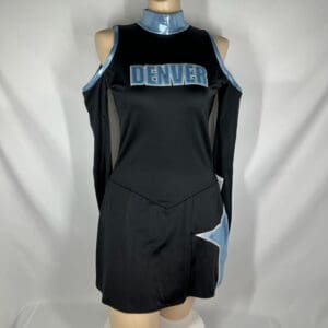 front view of Black Denver Athletic Star Skating Dress
